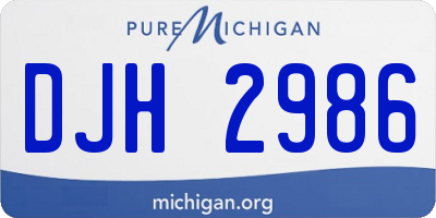 MI license plate DJH2986
