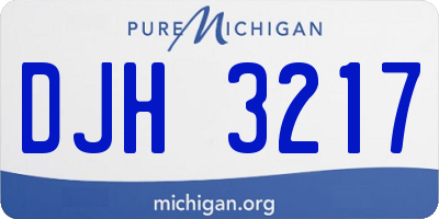 MI license plate DJH3217