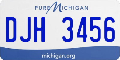 MI license plate DJH3456