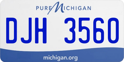 MI license plate DJH3560