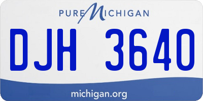 MI license plate DJH3640