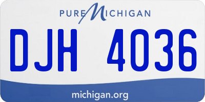 MI license plate DJH4036