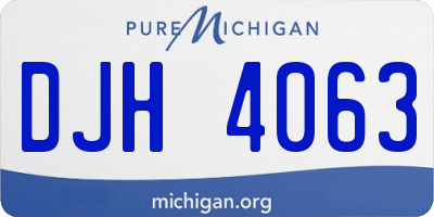 MI license plate DJH4063