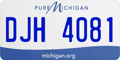 MI license plate DJH4081