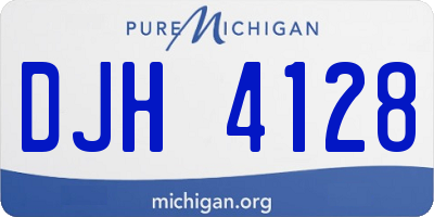 MI license plate DJH4128