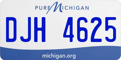 MI license plate DJH4625