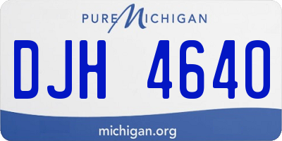 MI license plate DJH4640