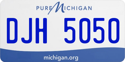 MI license plate DJH5050