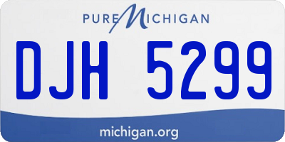 MI license plate DJH5299
