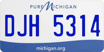 MI license plate DJH5314