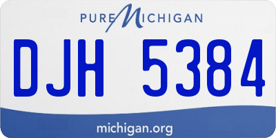MI license plate DJH5384