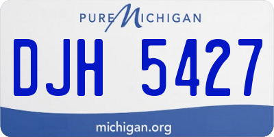 MI license plate DJH5427