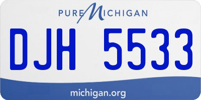 MI license plate DJH5533
