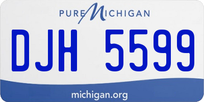 MI license plate DJH5599