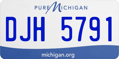 MI license plate DJH5791