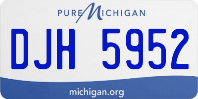 MI license plate DJH5952