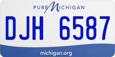 MI license plate DJH6587