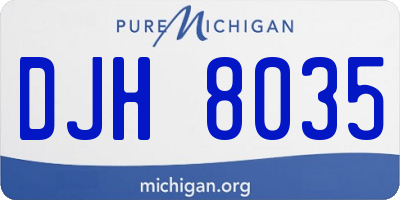 MI license plate DJH8035