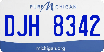MI license plate DJH8342