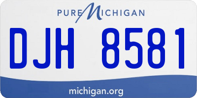 MI license plate DJH8581