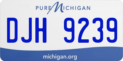 MI license plate DJH9239