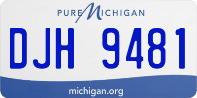 MI license plate DJH9481