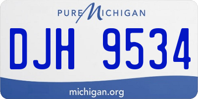 MI license plate DJH9534