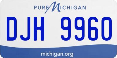 MI license plate DJH9960