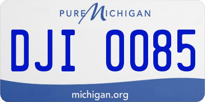 MI license plate DJI0085