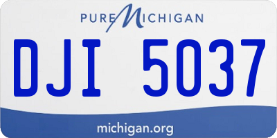 MI license plate DJI5037