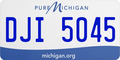 MI license plate DJI5045