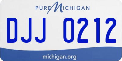 MI license plate DJJ0212