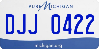 MI license plate DJJ0422