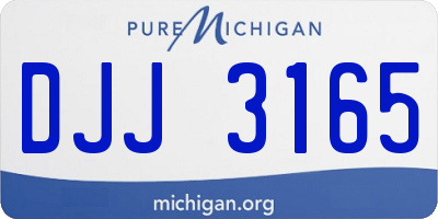 MI license plate DJJ3165
