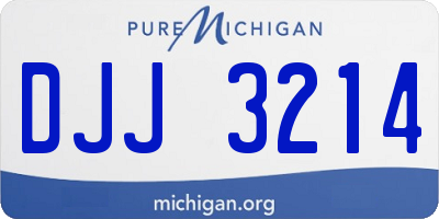 MI license plate DJJ3214