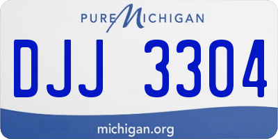 MI license plate DJJ3304