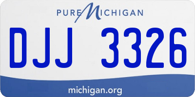 MI license plate DJJ3326