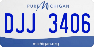 MI license plate DJJ3406