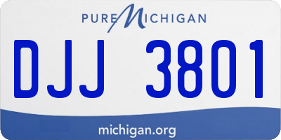 MI license plate DJJ3801