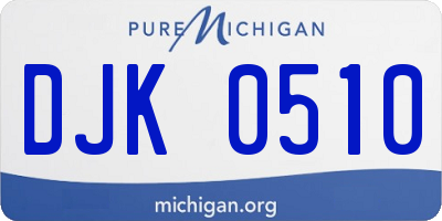 MI license plate DJK0510
