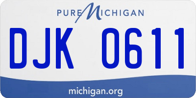 MI license plate DJK0611