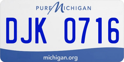 MI license plate DJK0716
