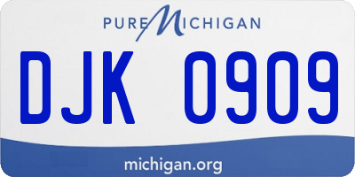 MI license plate DJK0909