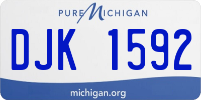 MI license plate DJK1592