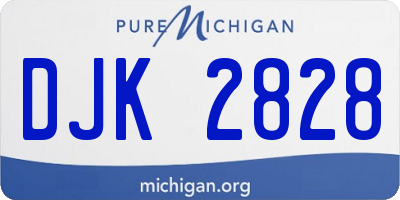 MI license plate DJK2828