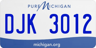 MI license plate DJK3012