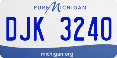 MI license plate DJK3240
