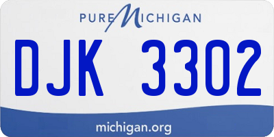 MI license plate DJK3302