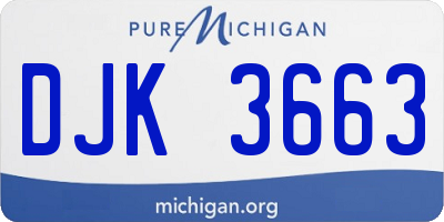 MI license plate DJK3663