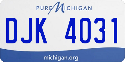 MI license plate DJK4031